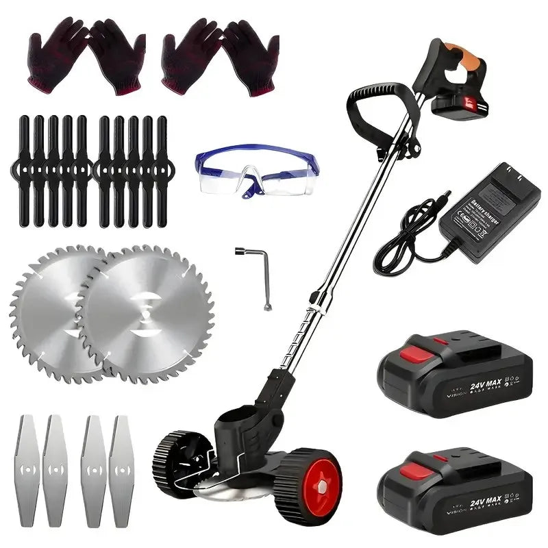 Cordless Electric Lawn Mower Weeding Machine With Two Lithium Batteries