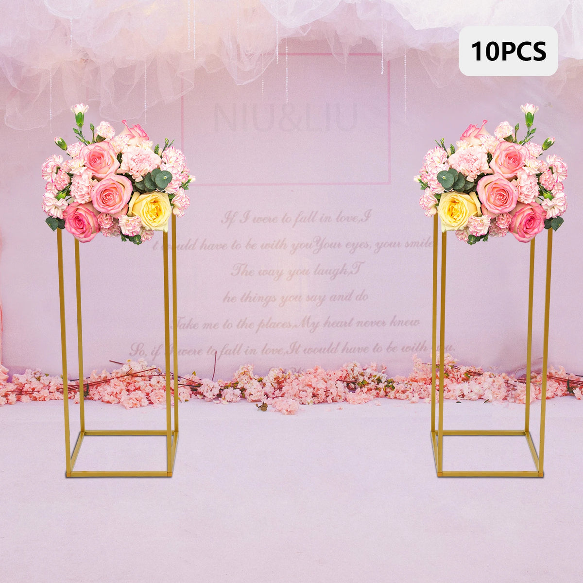 Wedding Flower Stand Set Iron Pillar Display Holder Balloon