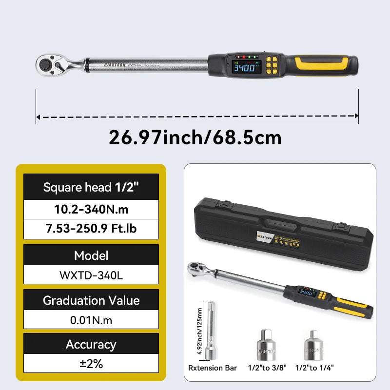 Waxtron Digital Torque Wrench Two Percent Accuracy Automotive