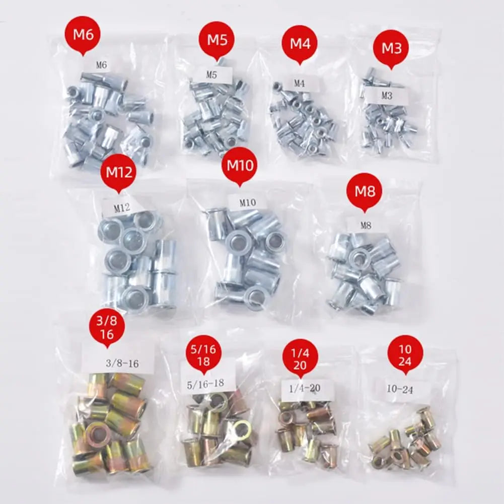 MEYOUTOWN Rivnut Tool Set 150Pcs Hand Riveter With Mandrels