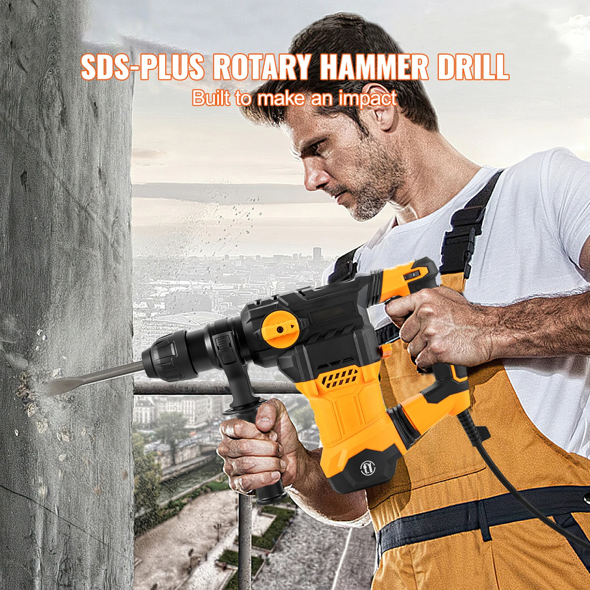 SucceBuy 1500W Rotary Hammer Drill With 4 Modes Corded Jackhammer