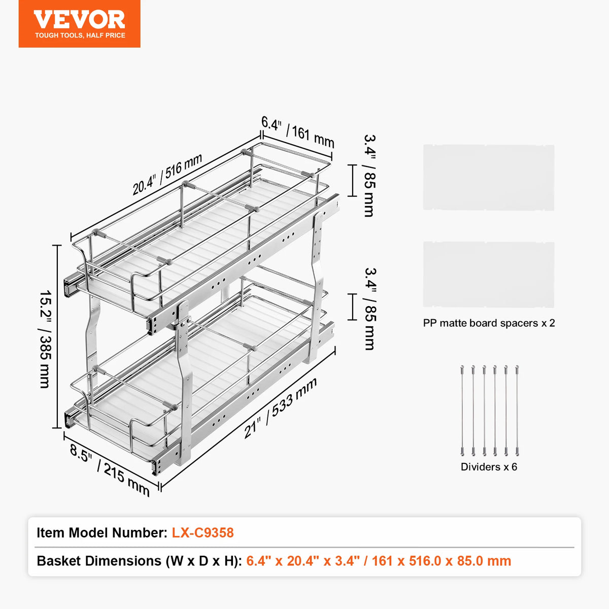 Pull Out Cabinet Organizer Heavy Duty Slide Out Pantry Shelves