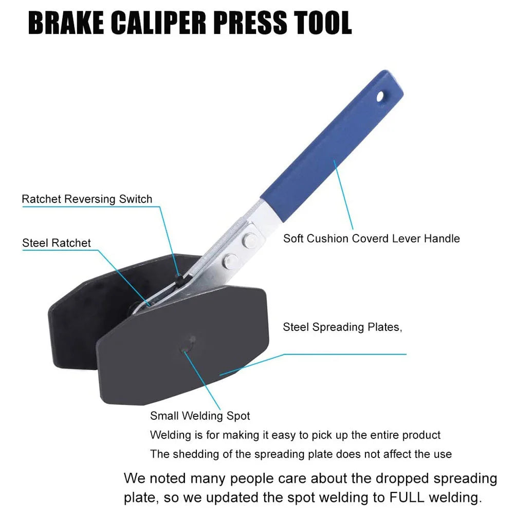 Brake Caliper Piston Press Tool 360 Degree Ratchet Pad Spreader