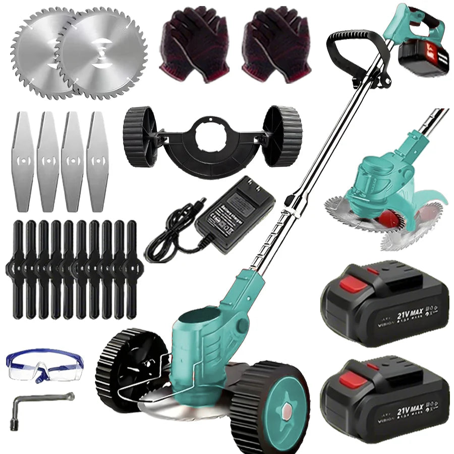 Cordless Electric Lawn Mower Weeding Machine With Two Lithium Batteries