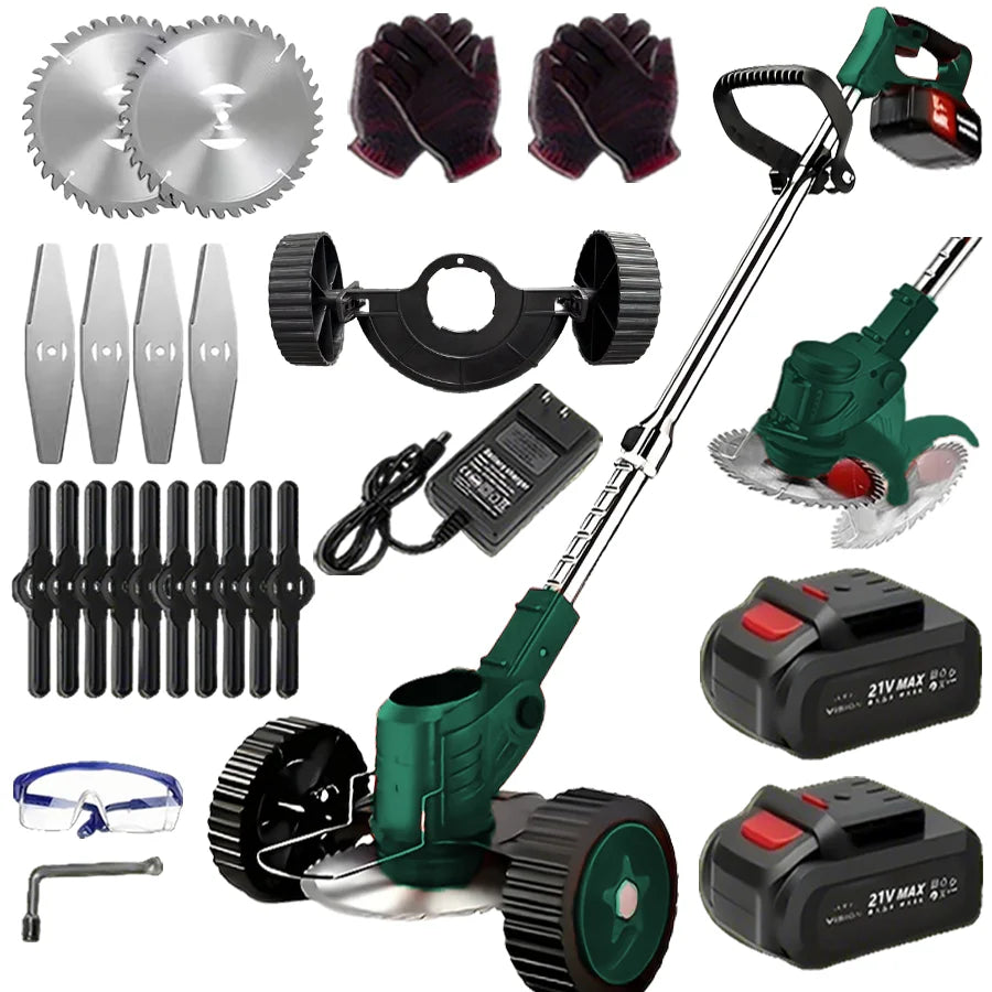 Cordless Electric Lawn Mower Weeding Machine With Two Lithium Batteries