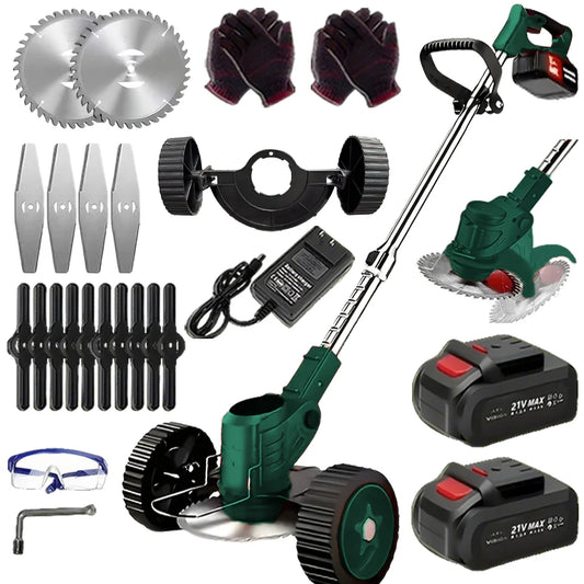 Cordless Electric Lawn Mower Weeding Machine With Two Lithium Batteries