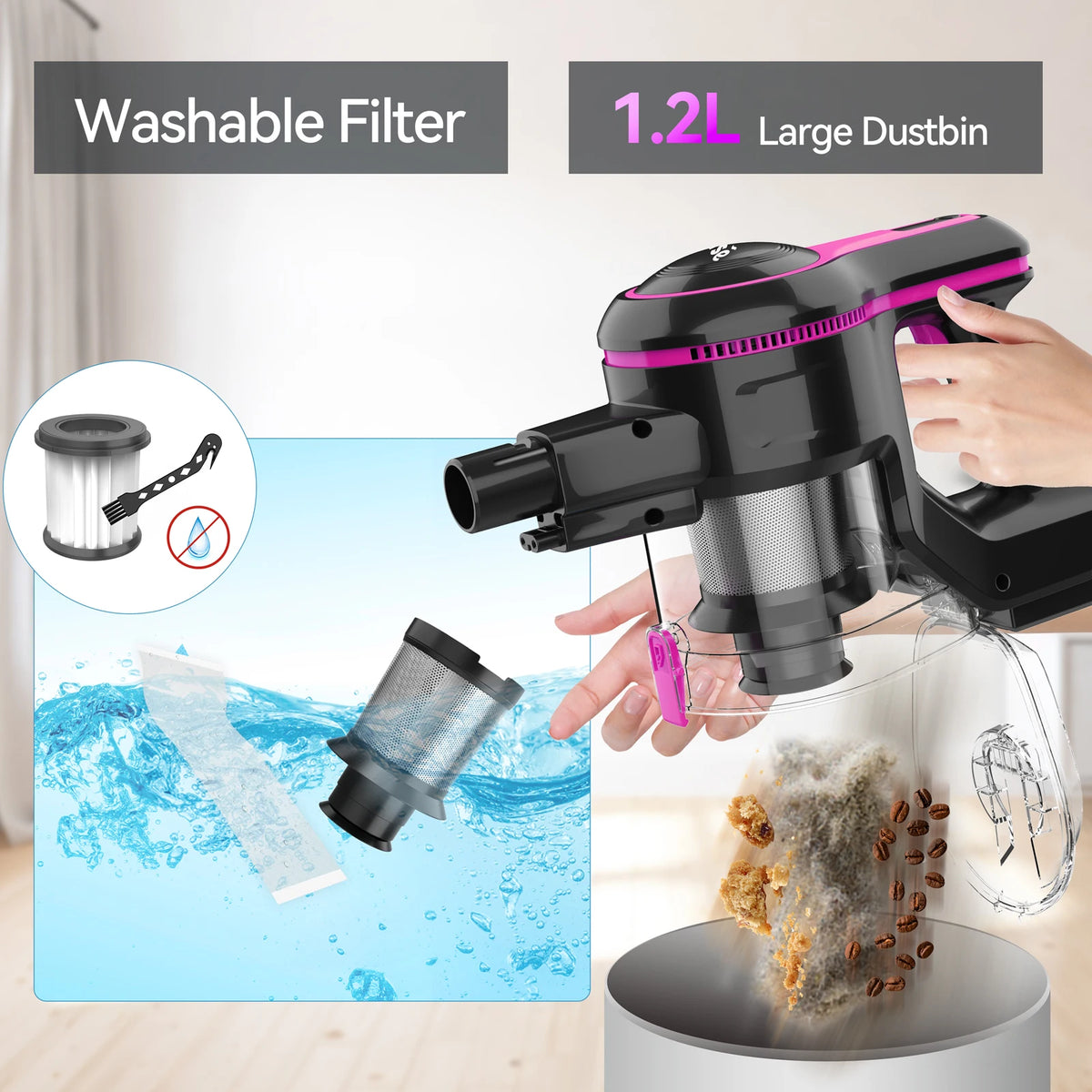 INSE N5T Cordless Vacuum Cleaner 25KPa 6 In 1 Handheld