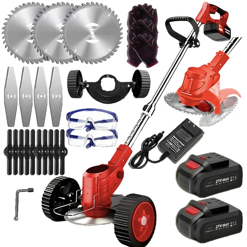 Cordless Electric Lawn Mower Weeding Machine With Two Lithium Batteries
