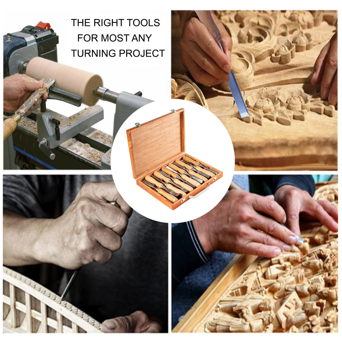 SucceBuy 12 Piece Wood Carving Chisel Set For Woodworking Projects