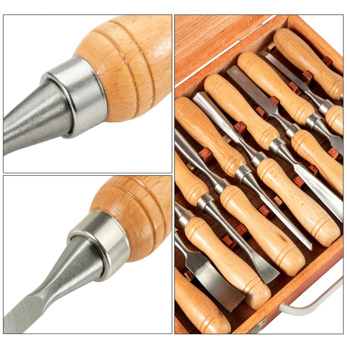 SucceBuy 12 Piece Wood Carving Chisel Set For Woodworking Projects
