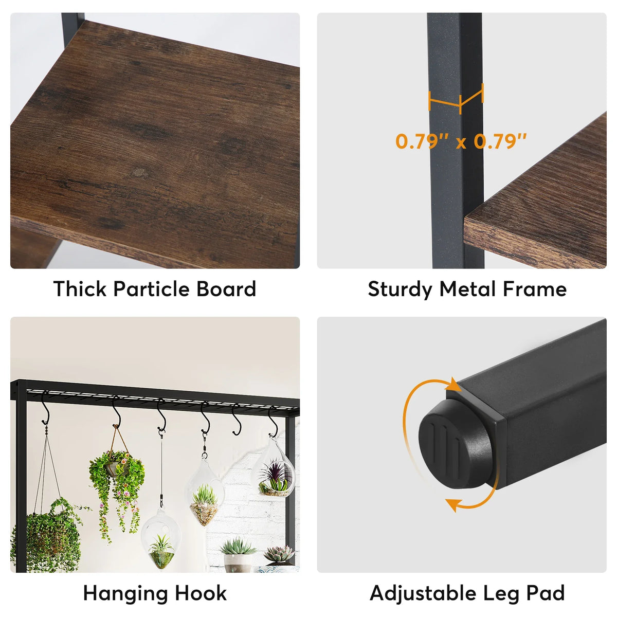 Tribesigns 5 Tier Indoor Plant Stand With 10 Hooks