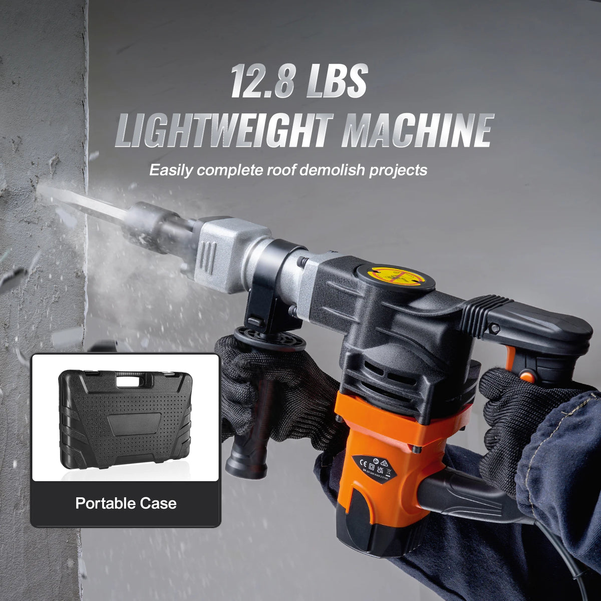 SucceBuy 1400W Demolition Jackhammer Electric Heavy Duty Concrete Breaker