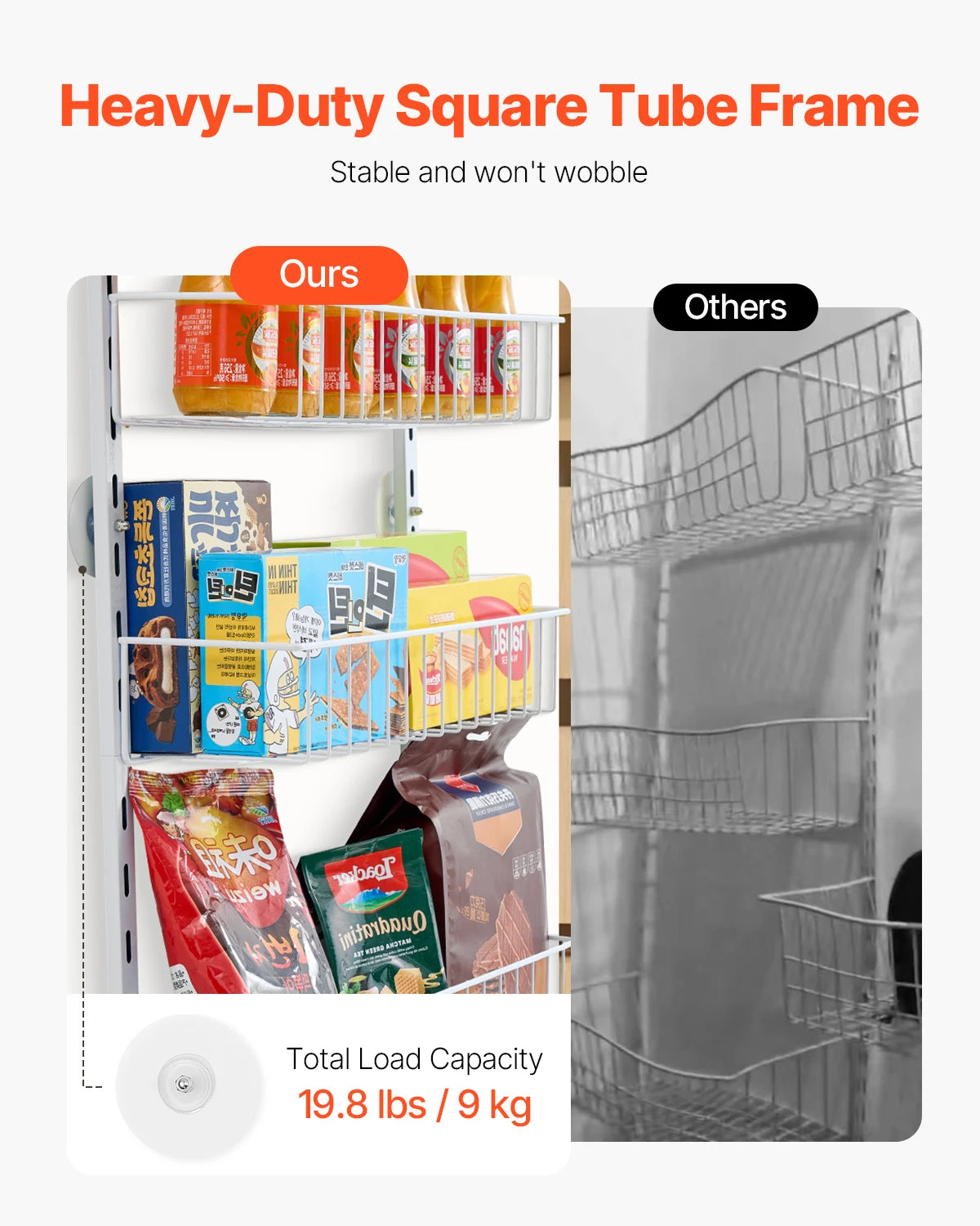 SucceBuy Over Door Organizer Heavy Duty Steel Spice Rack