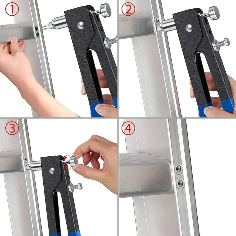MEYOUTOWN 86pc Heavy Duty Blind Rivet Nut Kit Set Riveter Tool Rivet Nut Gun