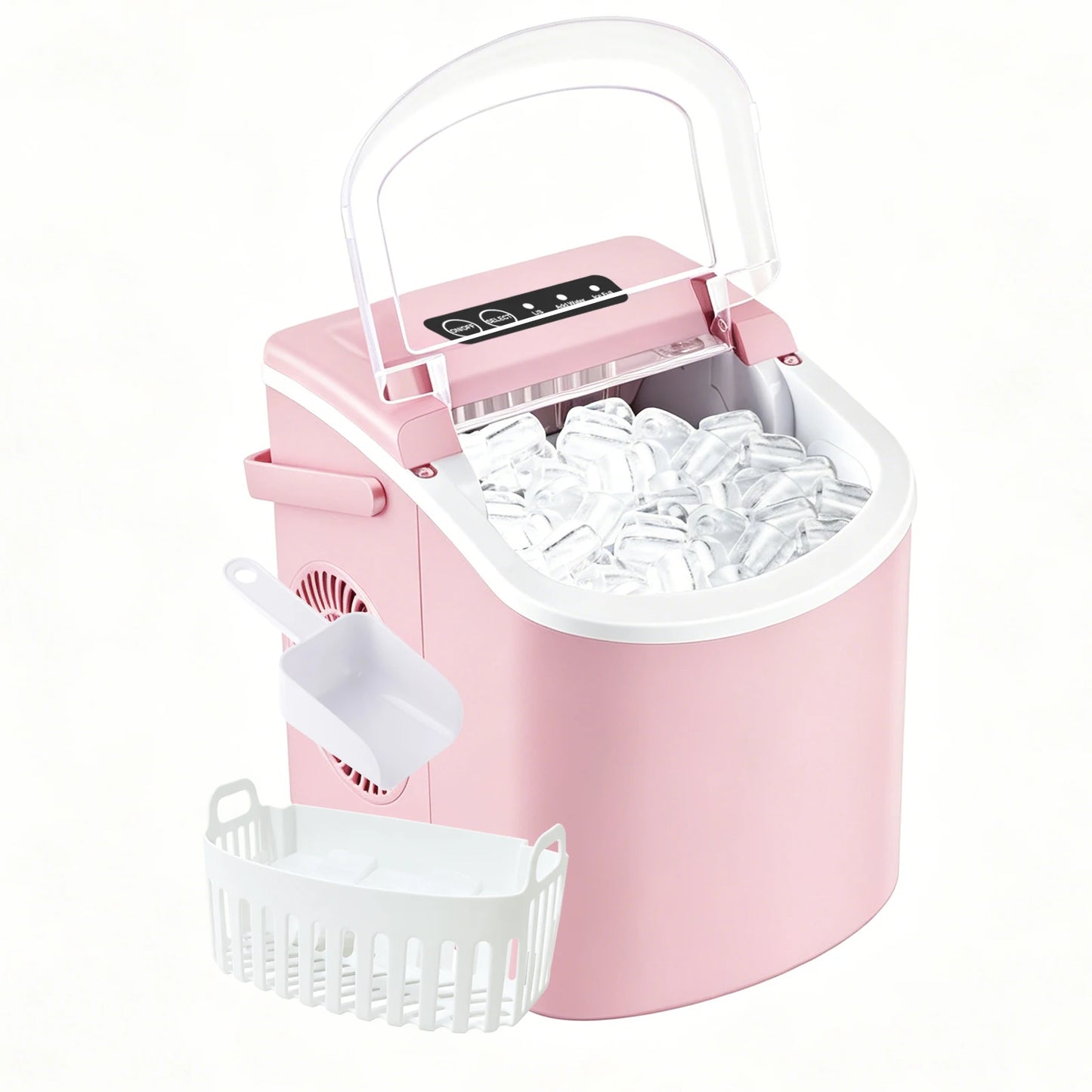 Portable Countertop Ice Maker With Handle Produces 29 Lbs Per 24 Hours