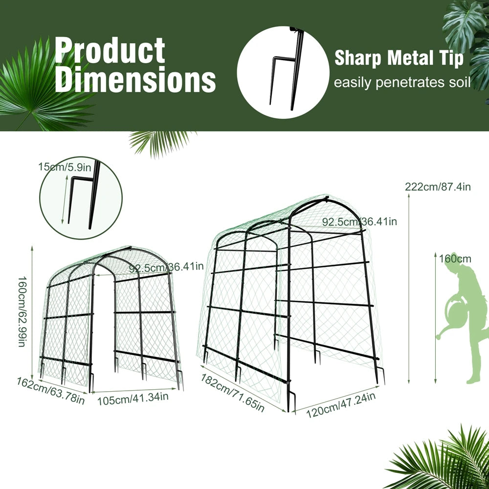 Wisfor U Shaped Metal Tall Garden Plant Trellis Grow Frame