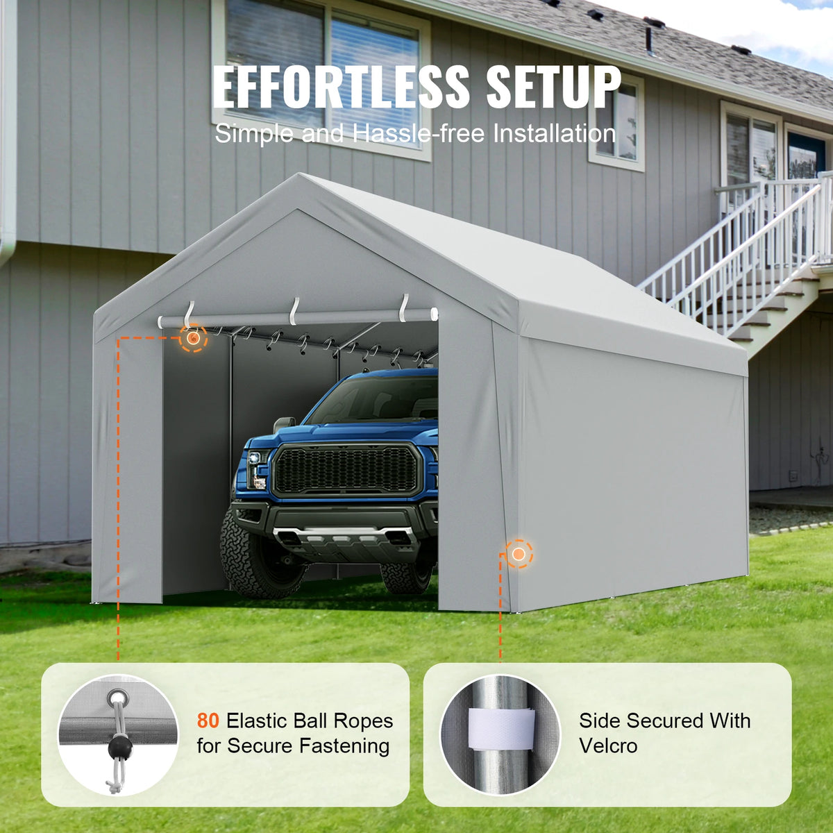 SucceBuy Carport Replacement Canopy Cover Waterproof UV Protected
