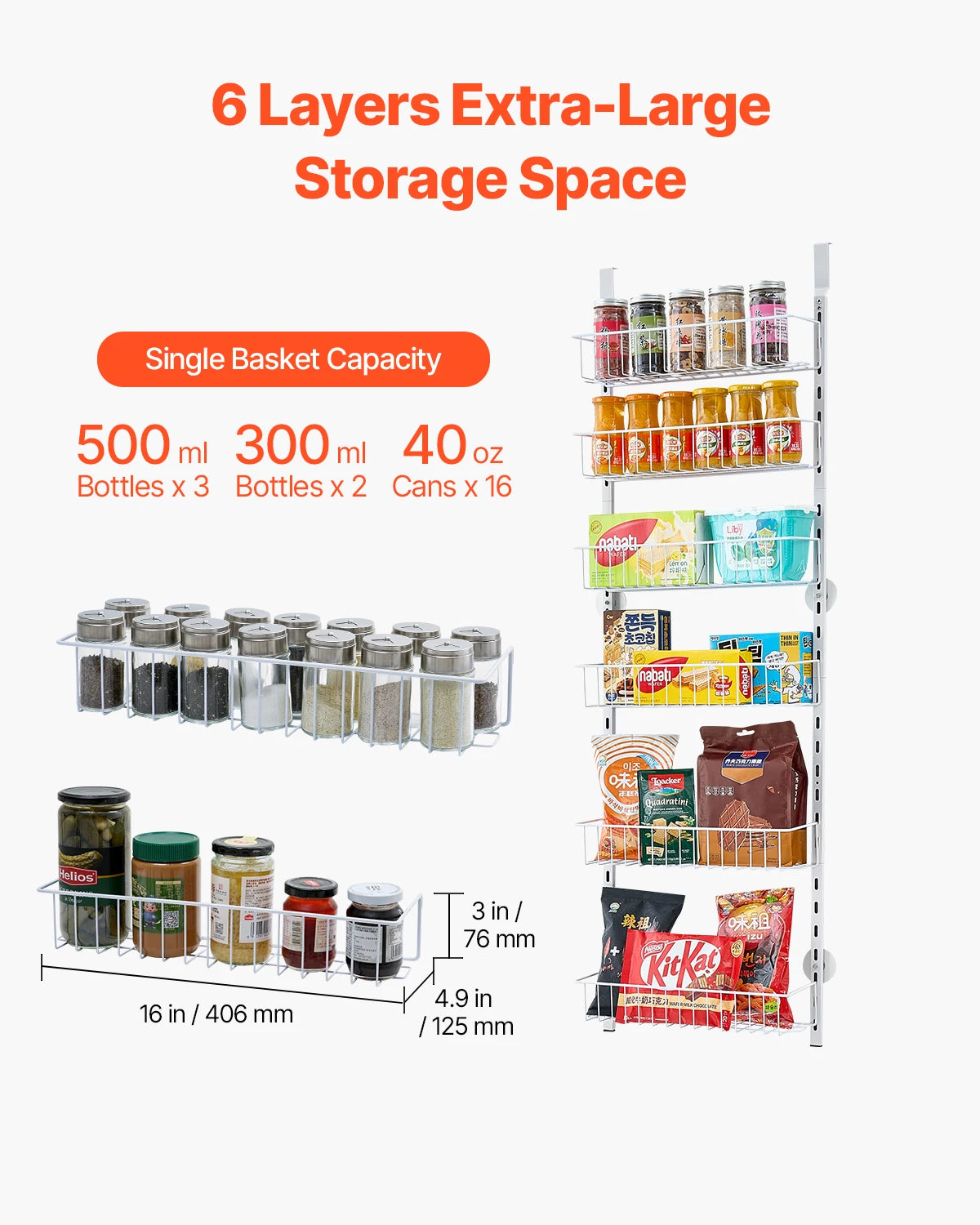 SucceBuy Over Door Organizer Heavy Duty Steel Spice Rack