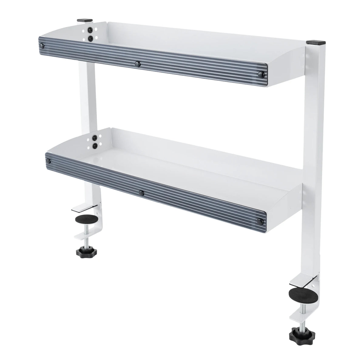 Clamp-On Desk Shelf 2-Tier Metal Corner Organizer For Home Office