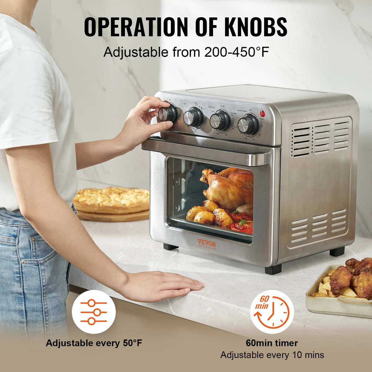 SucceBuy 1700W Air Fryer Toaster Oven Countertop Combo