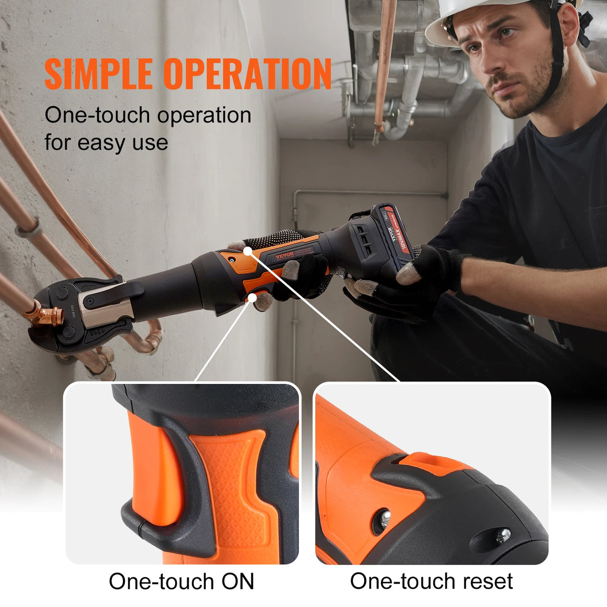 SucceBuy 18V Electric Pipe Crimping Tool With 3 Jaws