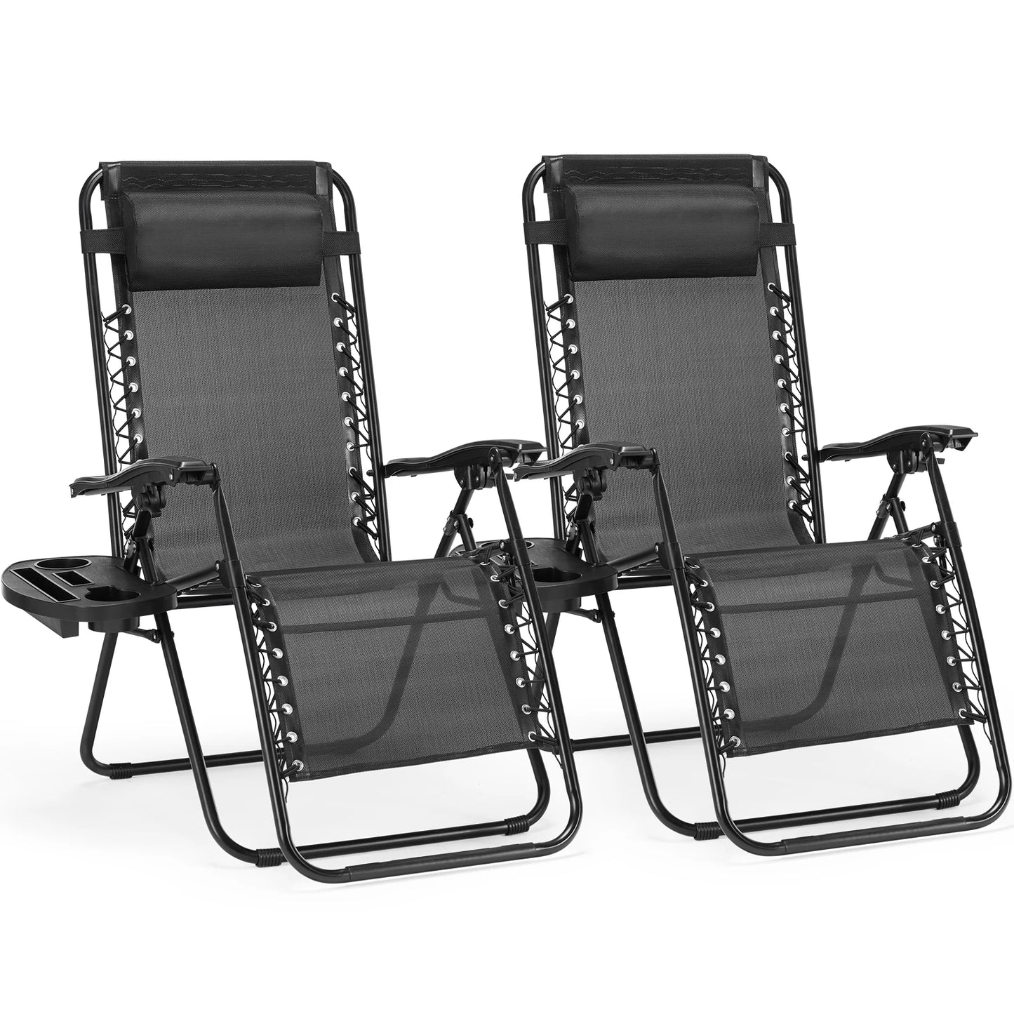 JHK Zero Gravity Portable Recliner Lounge Chair With Cup Holders