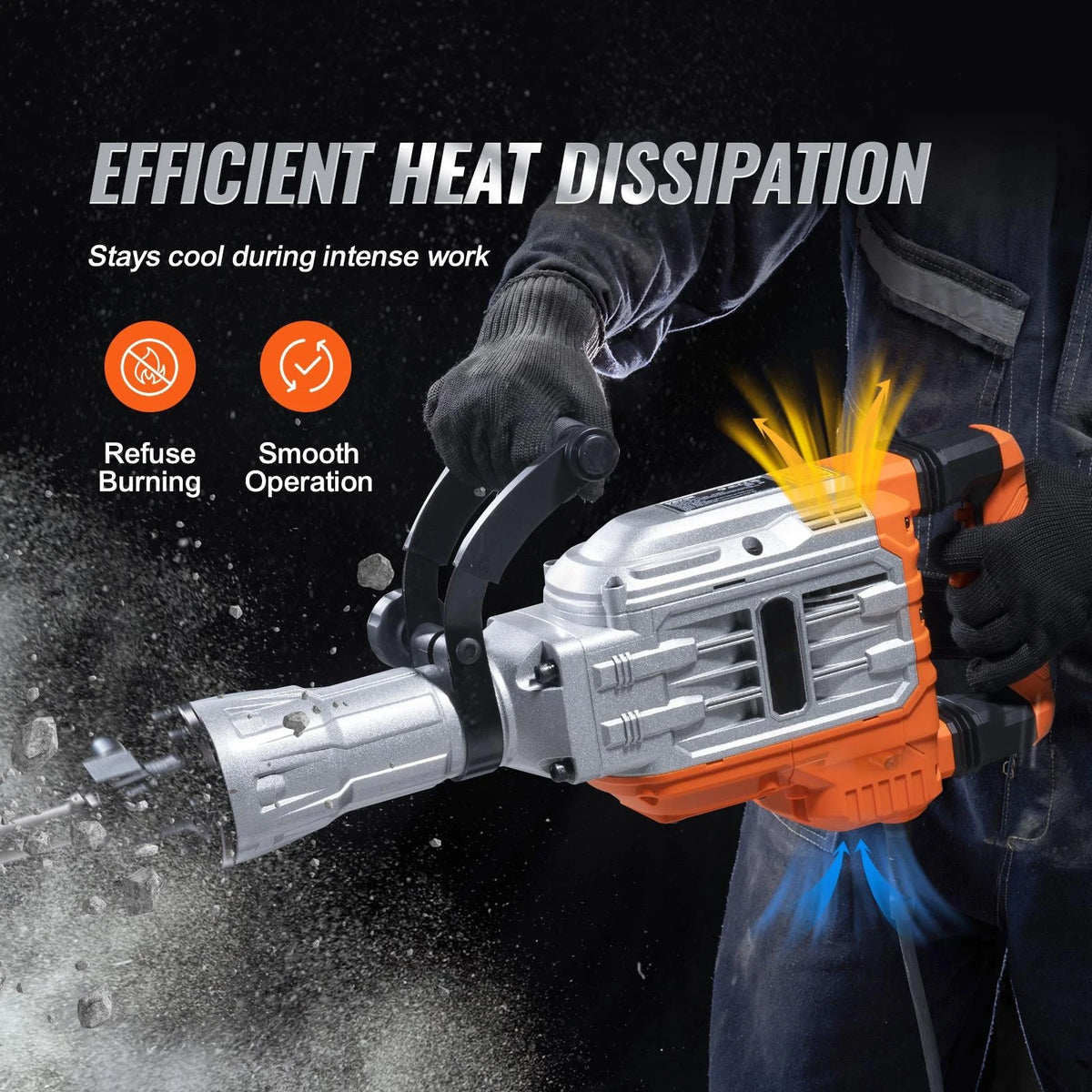 SucceBuy Demolition Jack Hammer 1500W 2200W 3500W Electric Concrete Breaker