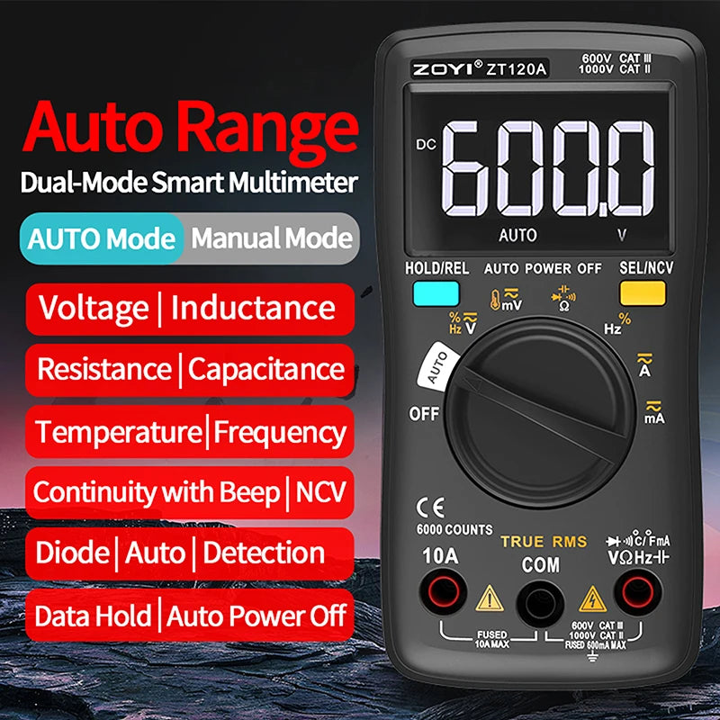 ZOYI 102A High Precision Auto Pocket Digital Multimeter Anti Burn