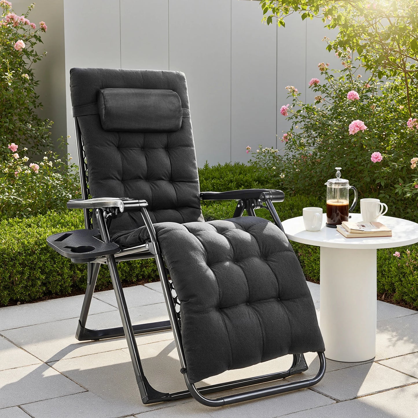 JHK Zero Gravity Portable Recliner Lounge Chair With Cup Holders