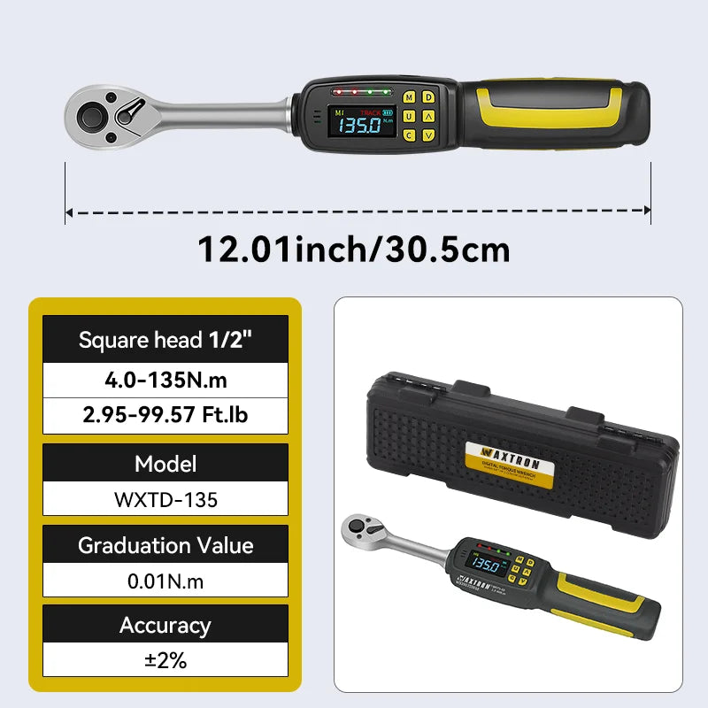 Waxtron Digital Torque Wrench Two Percent Accuracy Automotive