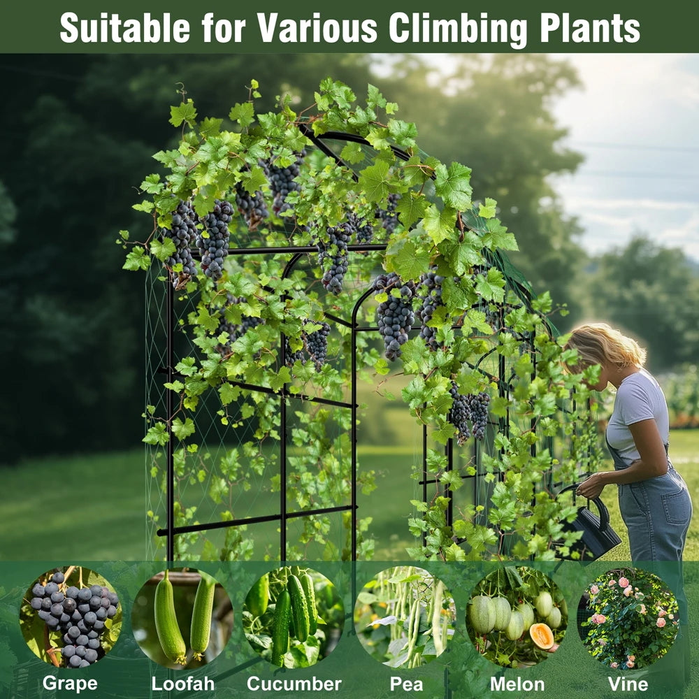 Wisfor U Shaped Metal Tall Garden Plant Trellis Grow Frame