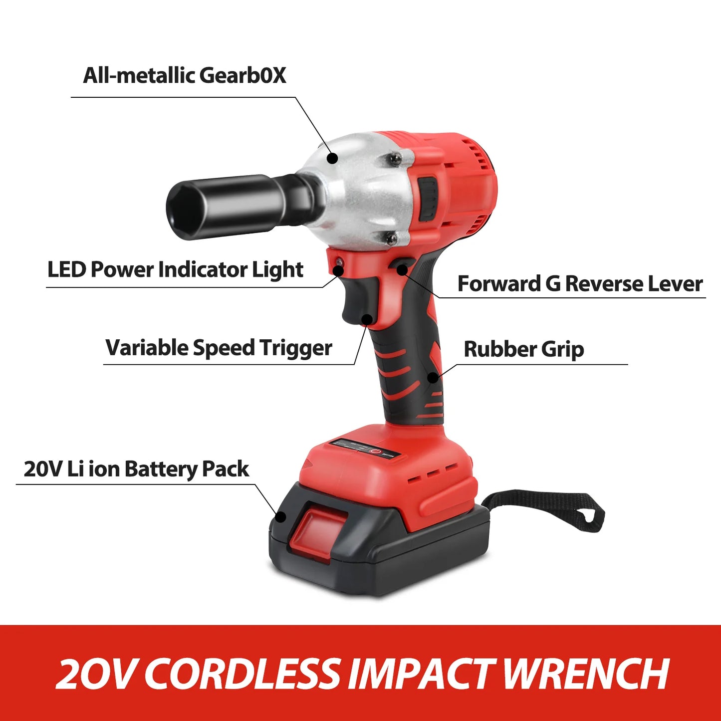 20V Cordless Impact Wrench Kit With Brushless Drill Driver And Two Batteries
