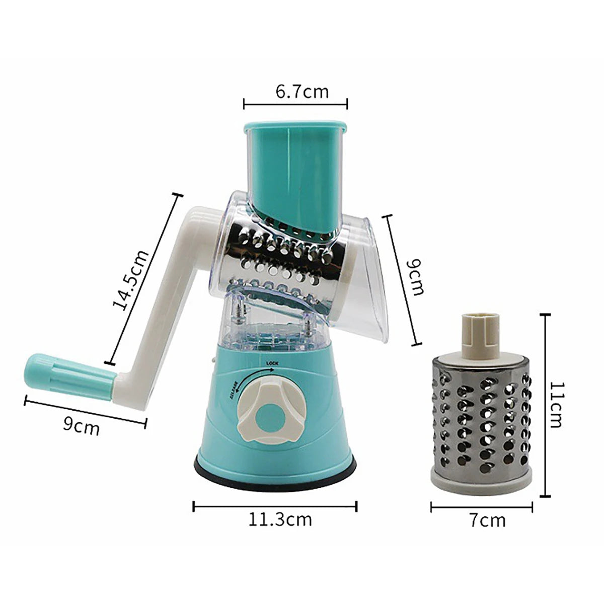 AEHOME Vegetable Slicer Shredder 3 Drum Manual Grater Kitchen Tool