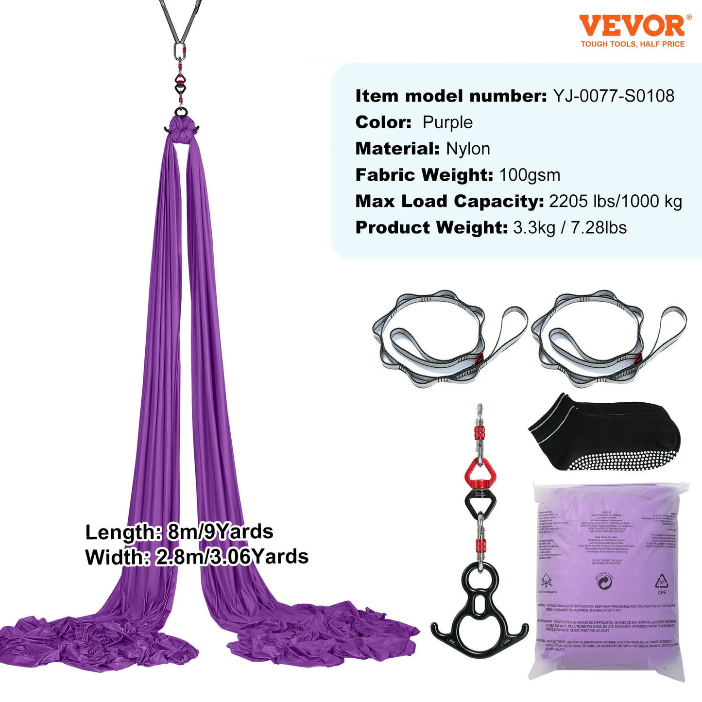 VEVOR SucceBuy Aerial Yoga Hammock Starter Kit For All Levels