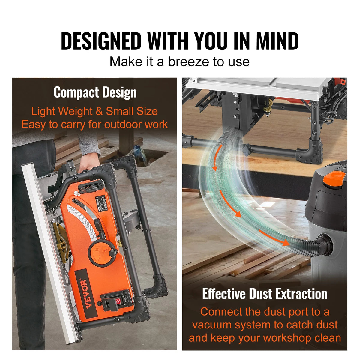 SucceBuy Jobsite Table Saw 15 Amp With 40 Tooth Blade