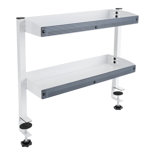 Clamp-On Desk Shelf 2-Tier Metal Corner Organizer For Home Office