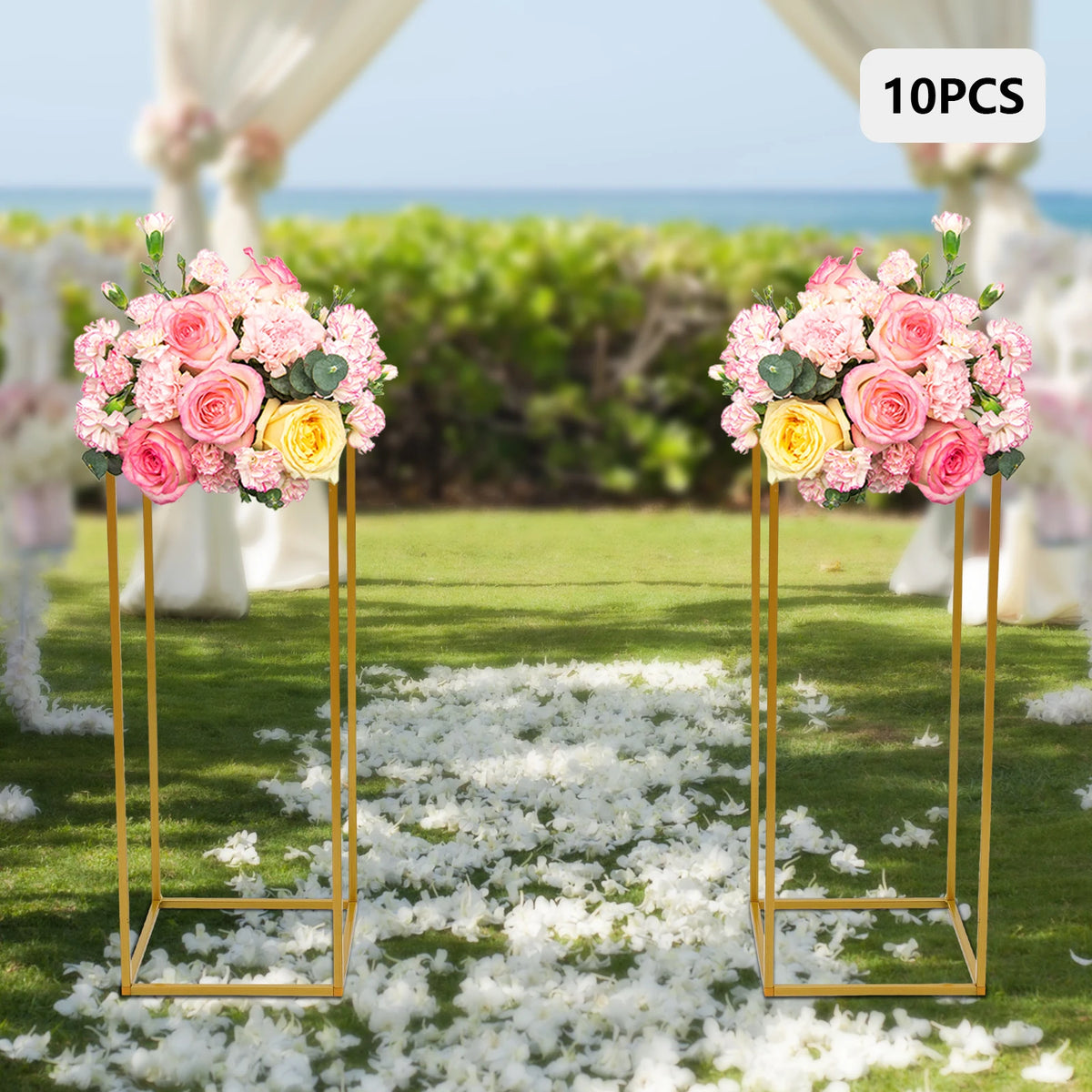Wedding Flower Stand Set Iron Pillar Display Holder Balloon