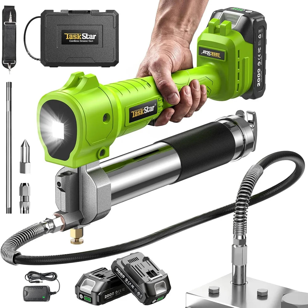 Taskstar 10000 PSI Cordless Electric Grease Gun Kit With Hose