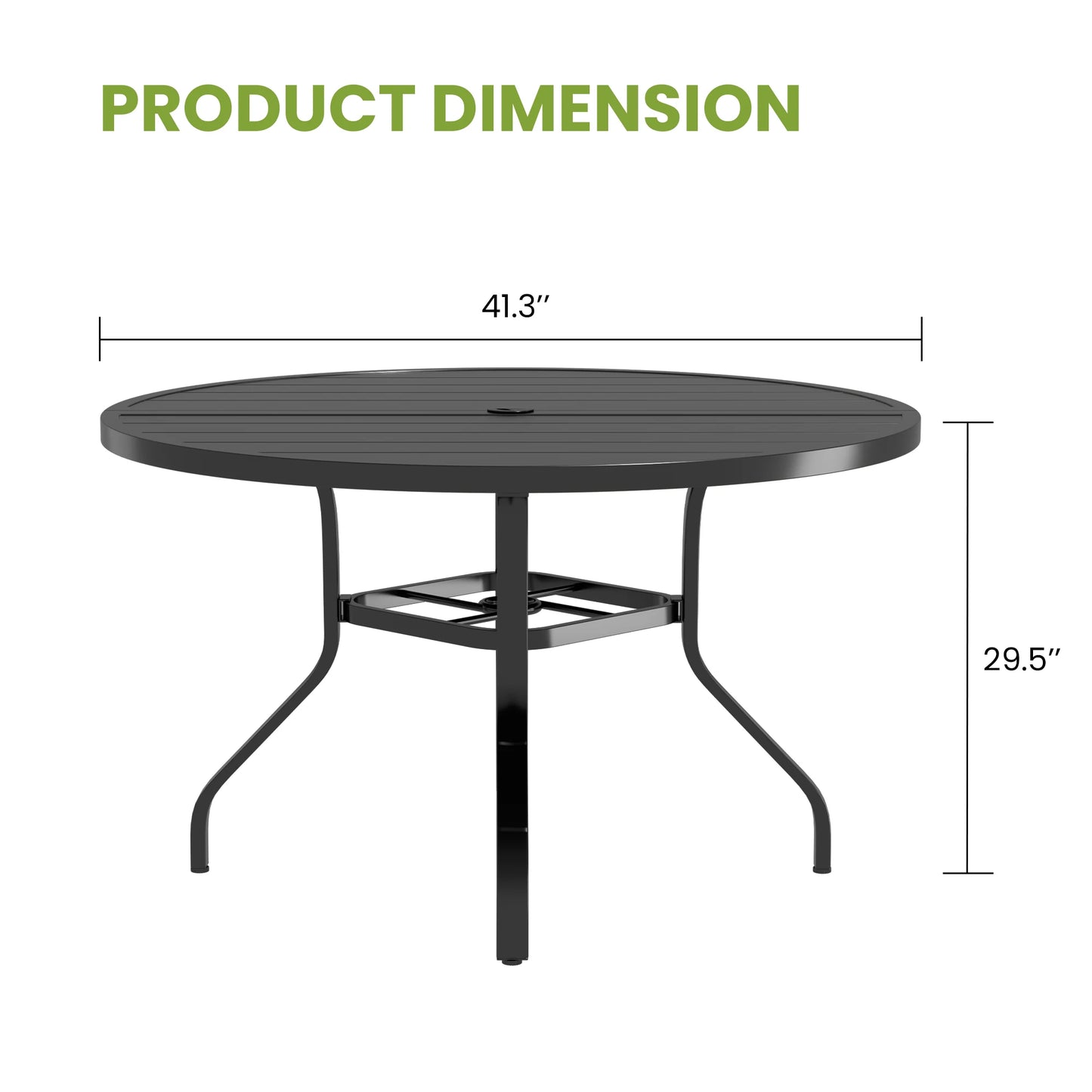 FARINI Outdoor Round Patio Dining Table With Umbrella Hole
