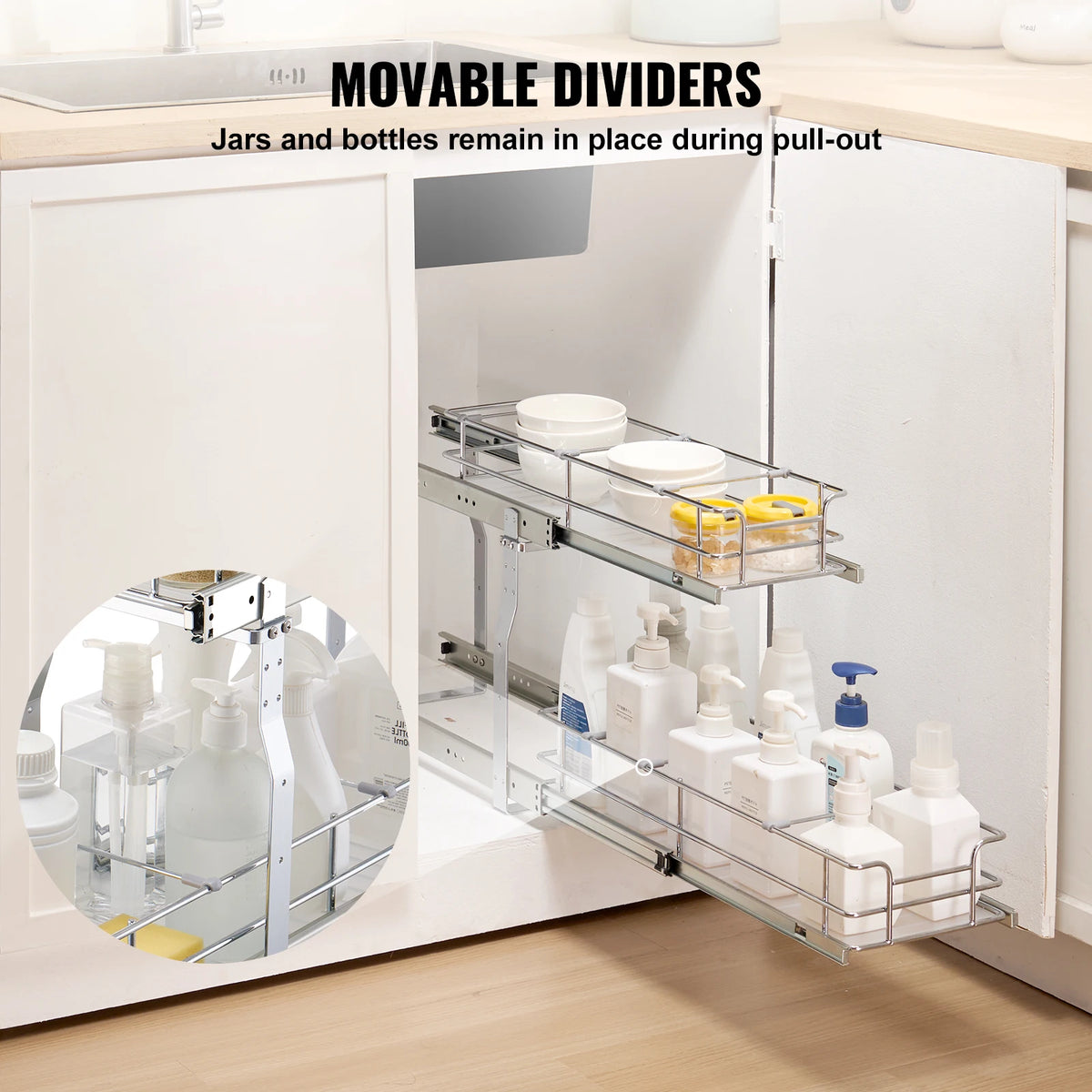 Pull Out Cabinet Organizer Heavy Duty Slide Out Pantry Shelves