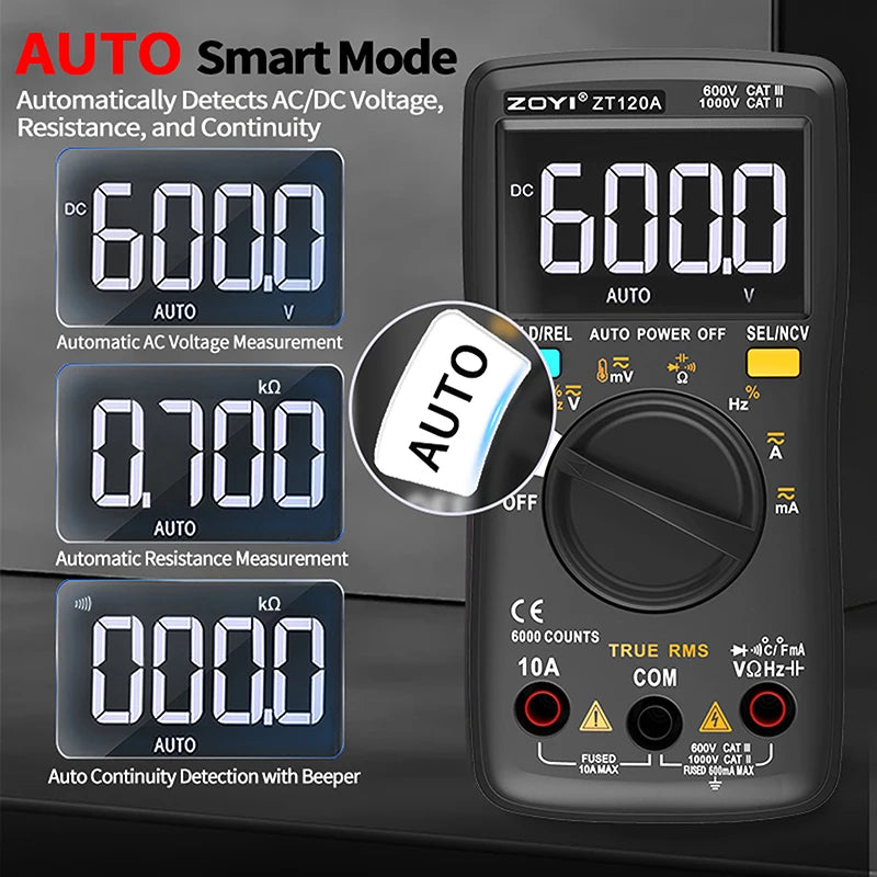 ZOYI 102A High Precision Auto Pocket Digital Multimeter Anti Burn