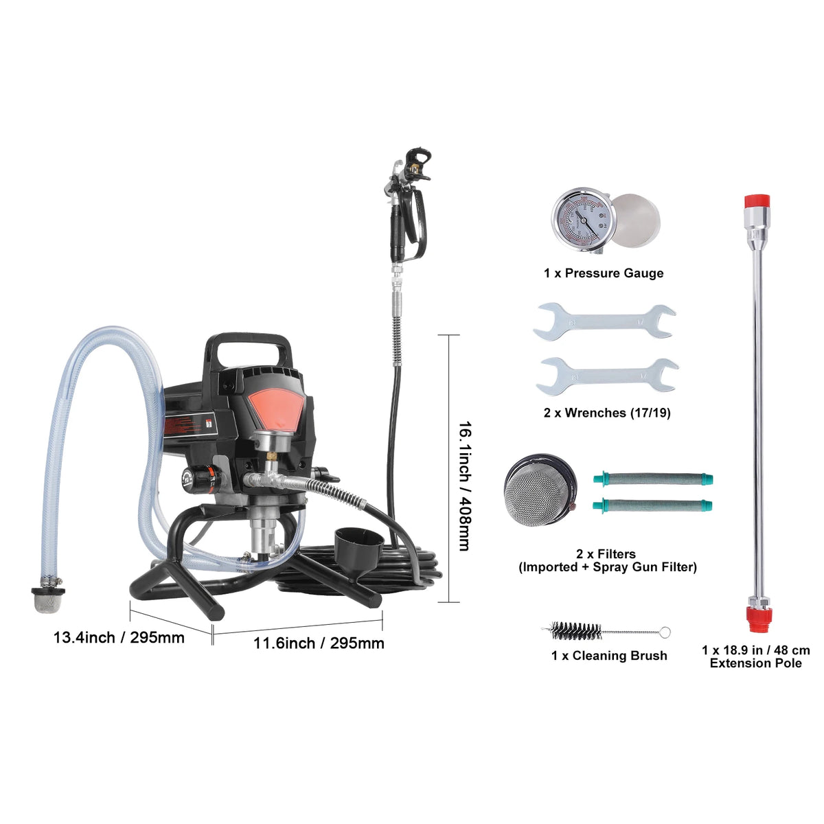 SucceBuy Airless Paint Sprayer 750W 950W 3000 PSI High Efficiency