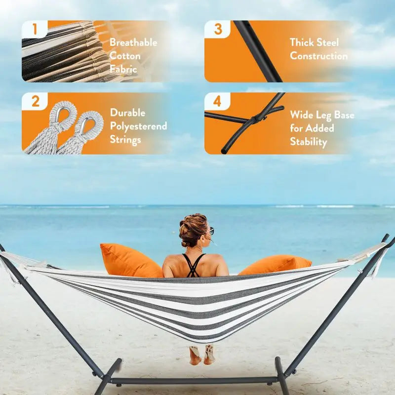 Gyroor Adjustable Stand Hammock With 600 Lb Capacity And Storage Bag