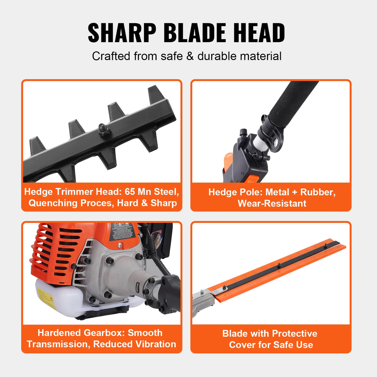 SucceBuy 33cc Gas Hedge Trimmer 6 In 1 Tool Set With Brush Cutter
