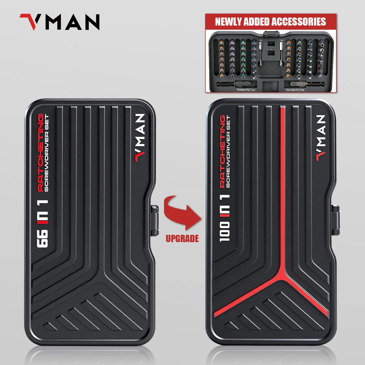 Vman 100in1 Multifunction Ratchet Screwdriver Set With Magnetic Bits