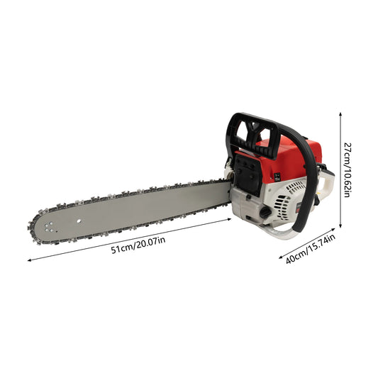 Gasoline Chainsaw 52cc Engine 7500 RPM Heavy Duty Cutting