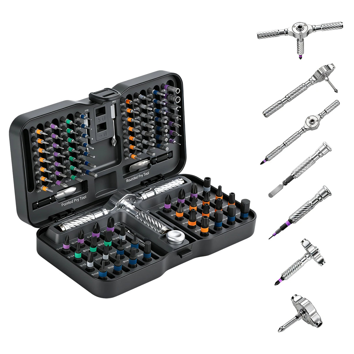 Vman 100in1 Multifunction Ratchet Screwdriver Set With Magnetic Bits