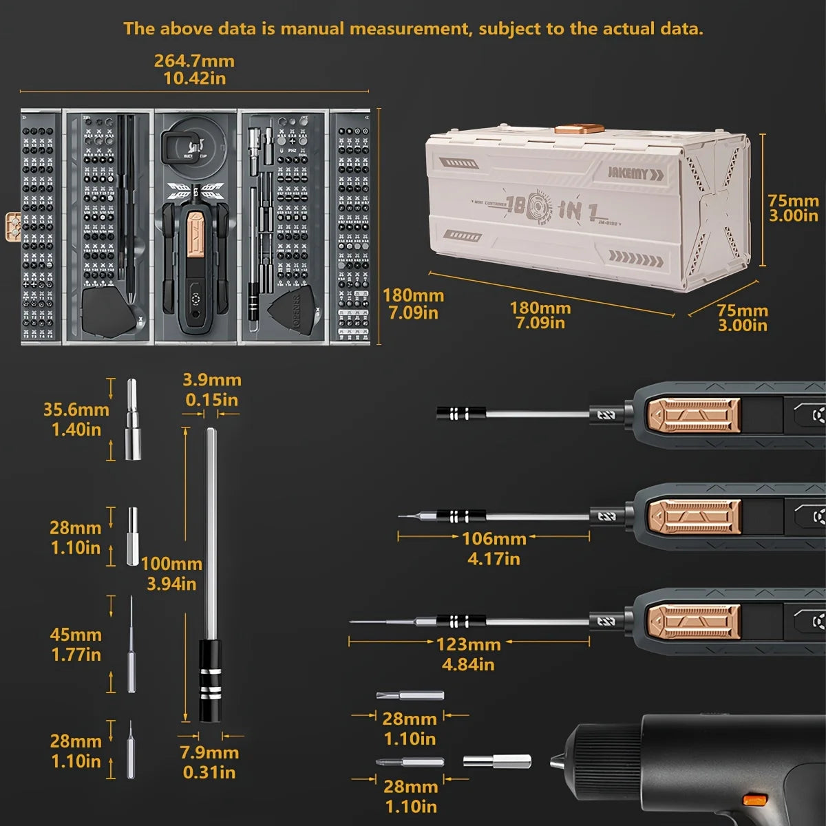 JAKEMY 180 In 1 Magnetic Precision Screwdriver Set For Phones
