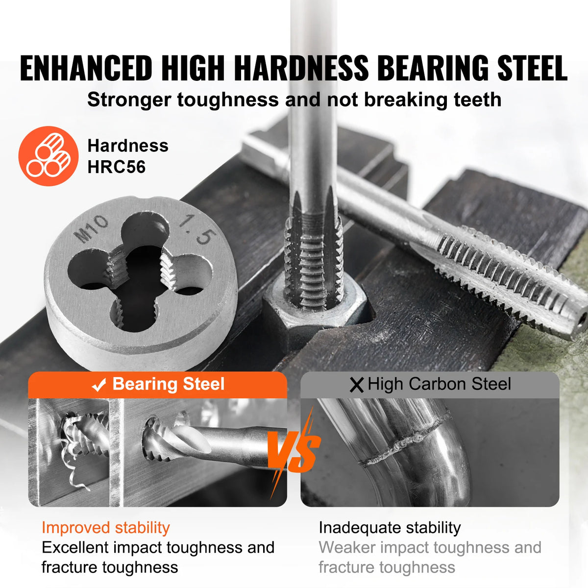 SucceBuy 116 Tap And Die Set Steel With Metric SAE
