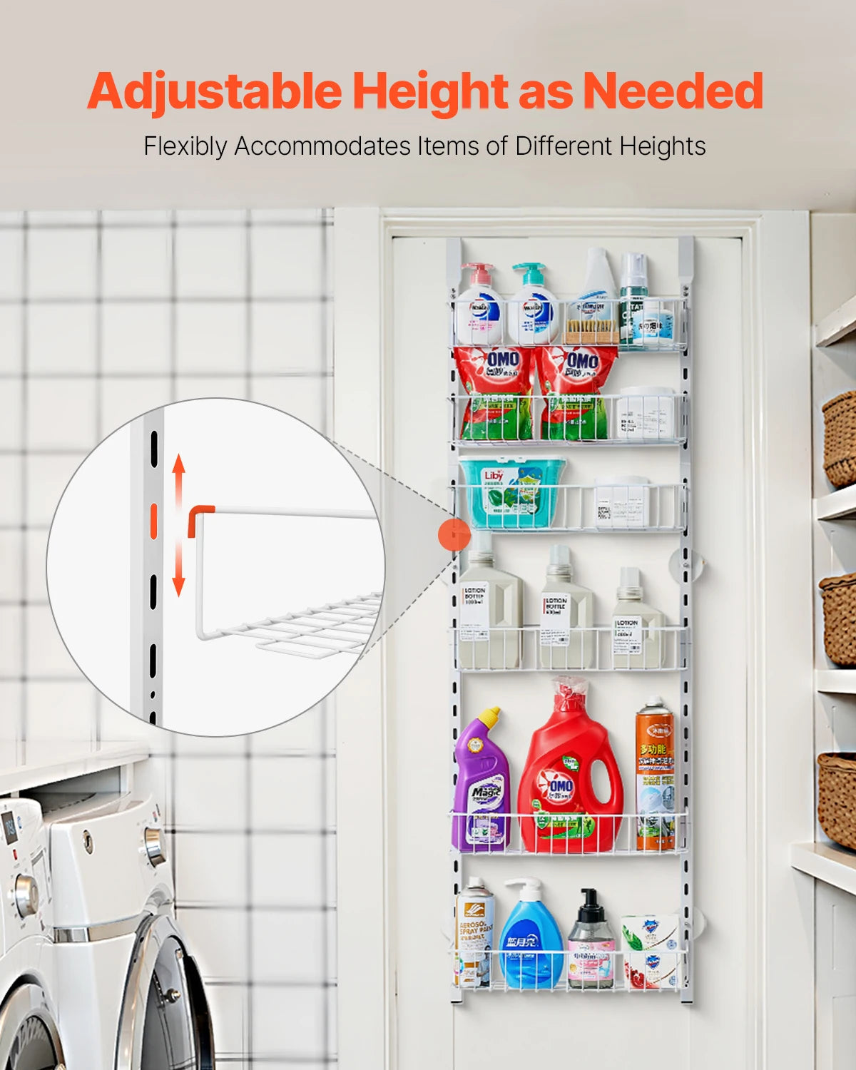 SucceBuy Over Door Organizer Heavy Duty Steel Spice Rack